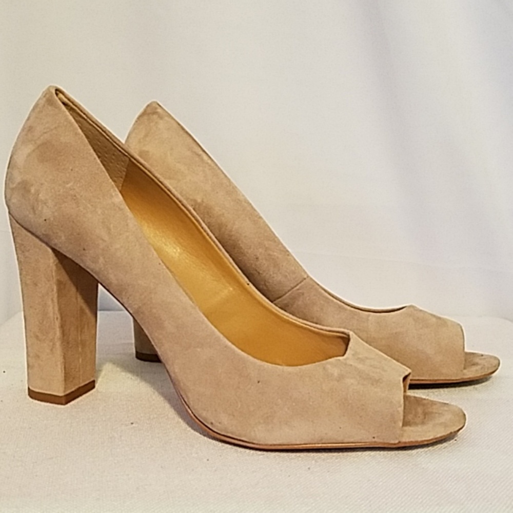 J.Crew Suede Leather Open Toe Pumps